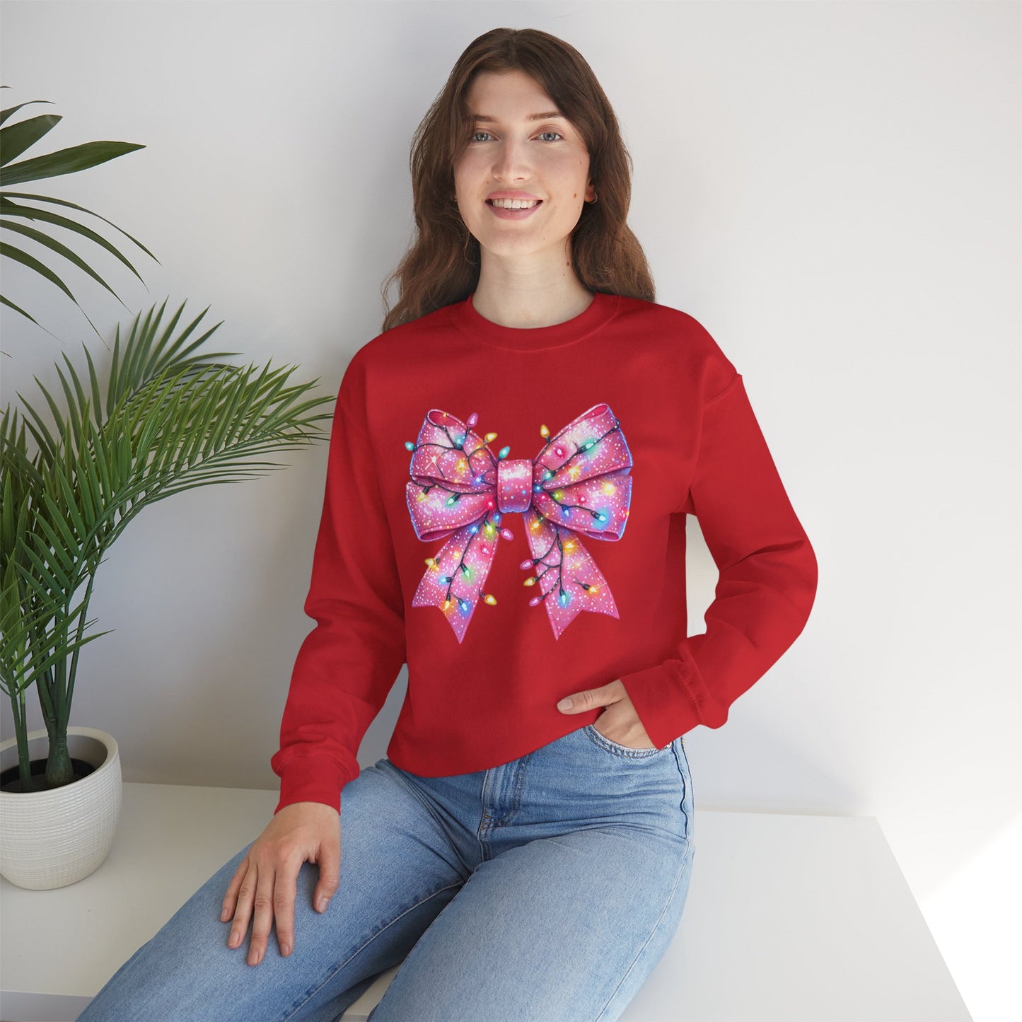 Big Pink Bow Unisex Heavy Blend™ Crewneck Sweatshirt - sizes S - 3X