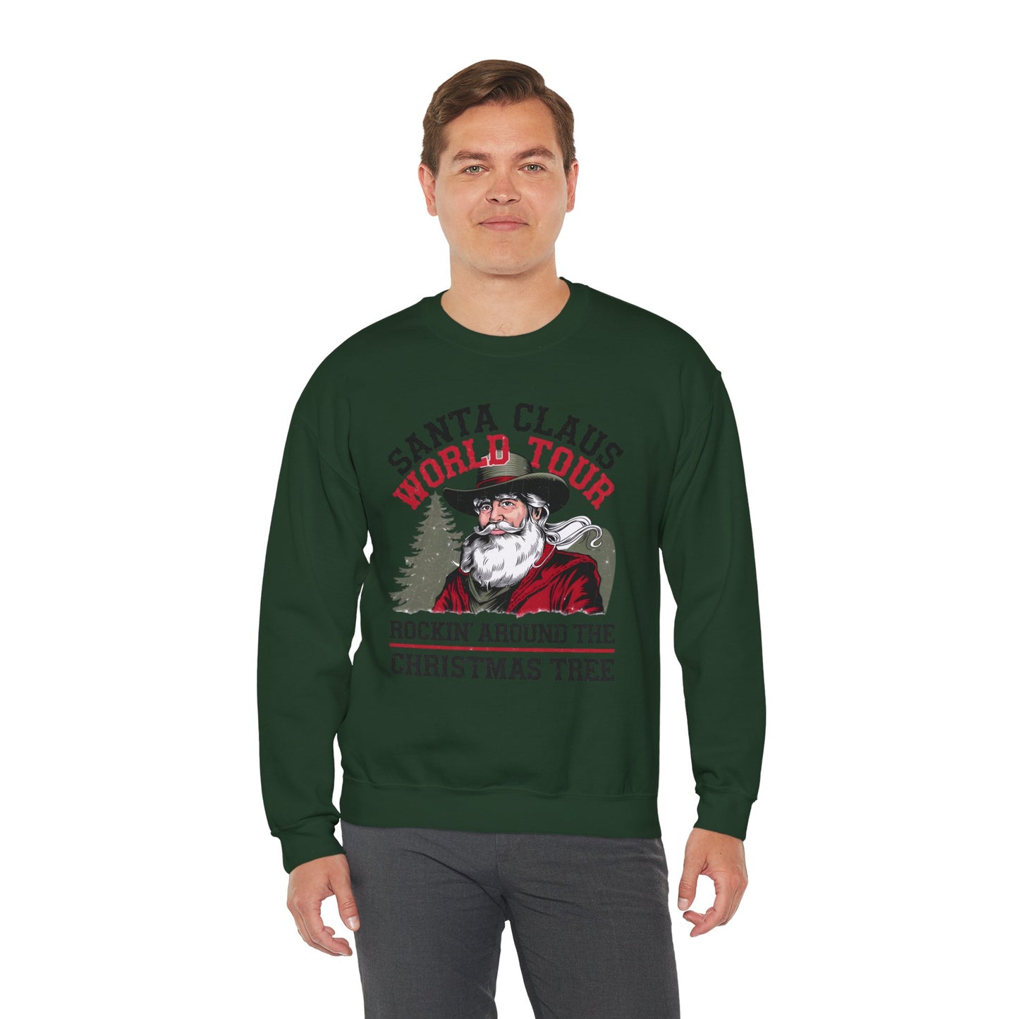 Santa Claus World Tour - Unisex Heavy Blend™ Crewneck Sweatshirt - sizes S - 5X - Rocking around the Christmas Tree