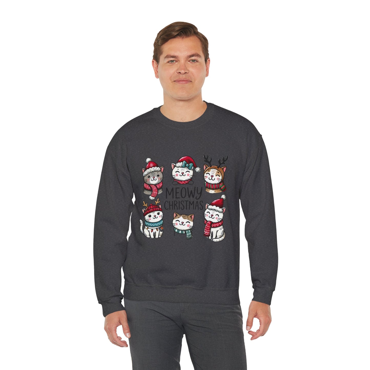 Meowy Christmas Crewneck Sweatshirt - size S - 5X