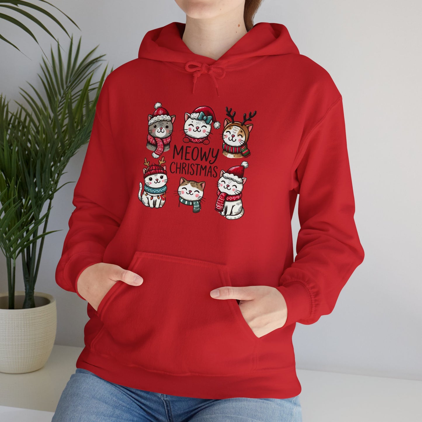 Meowy Christmas Hooded Sweatshirt - sizes S - 5X