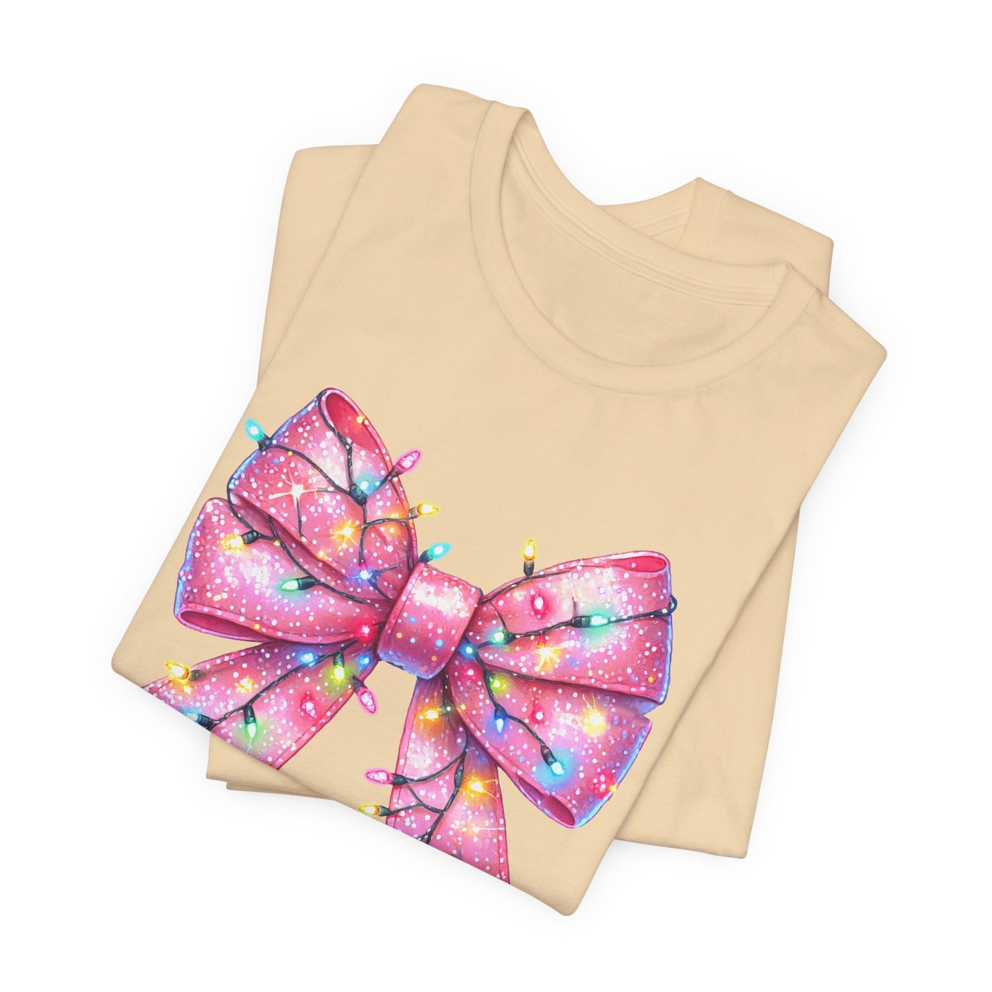 Pink Christmas Bow Unisex Jersey Short Sleeve Tee - sizes S - 3X