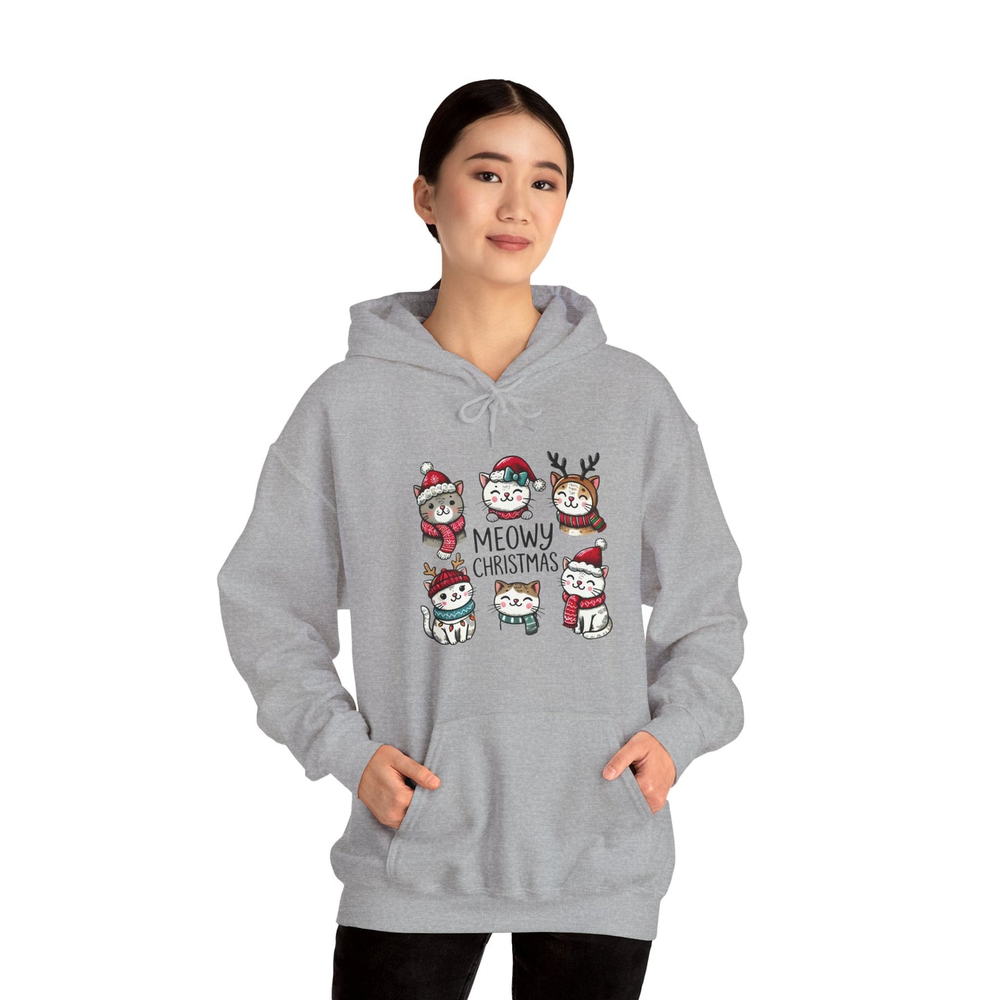 Meowy Christmas Hooded Sweatshirt - sizes S - 5X