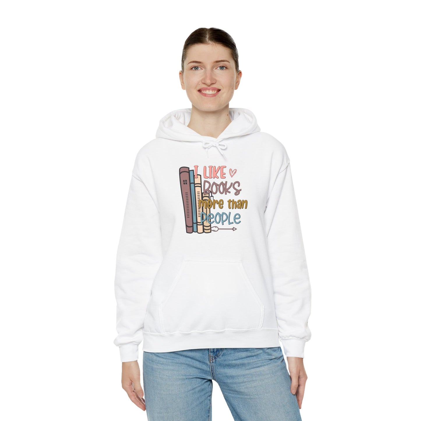 I like books more than people Unisex Heavy Blend™ Hooded Sweatshirt - sizes S - 3X