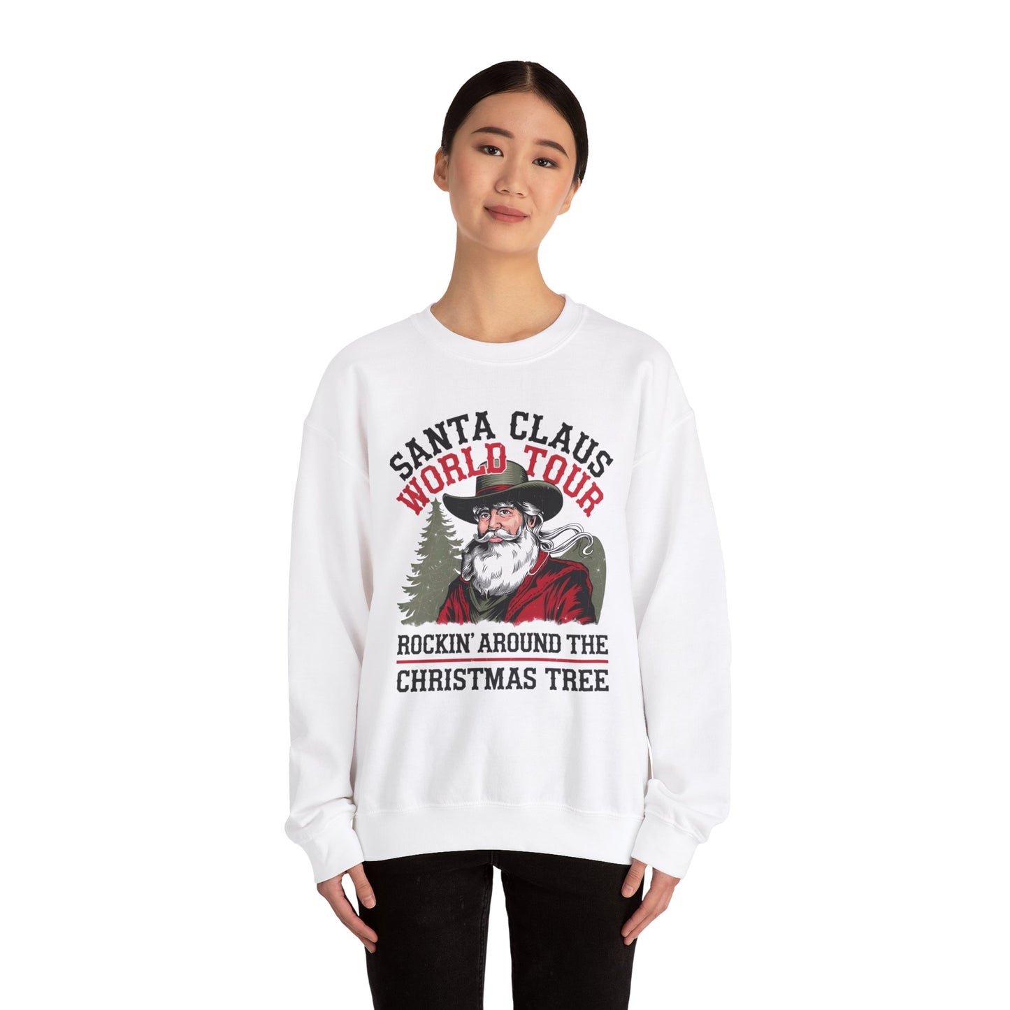 Santa Claus World Tour - Unisex Heavy Blend™ Crewneck Sweatshirt - sizes S - 5X - Rocking around the Christmas Tree