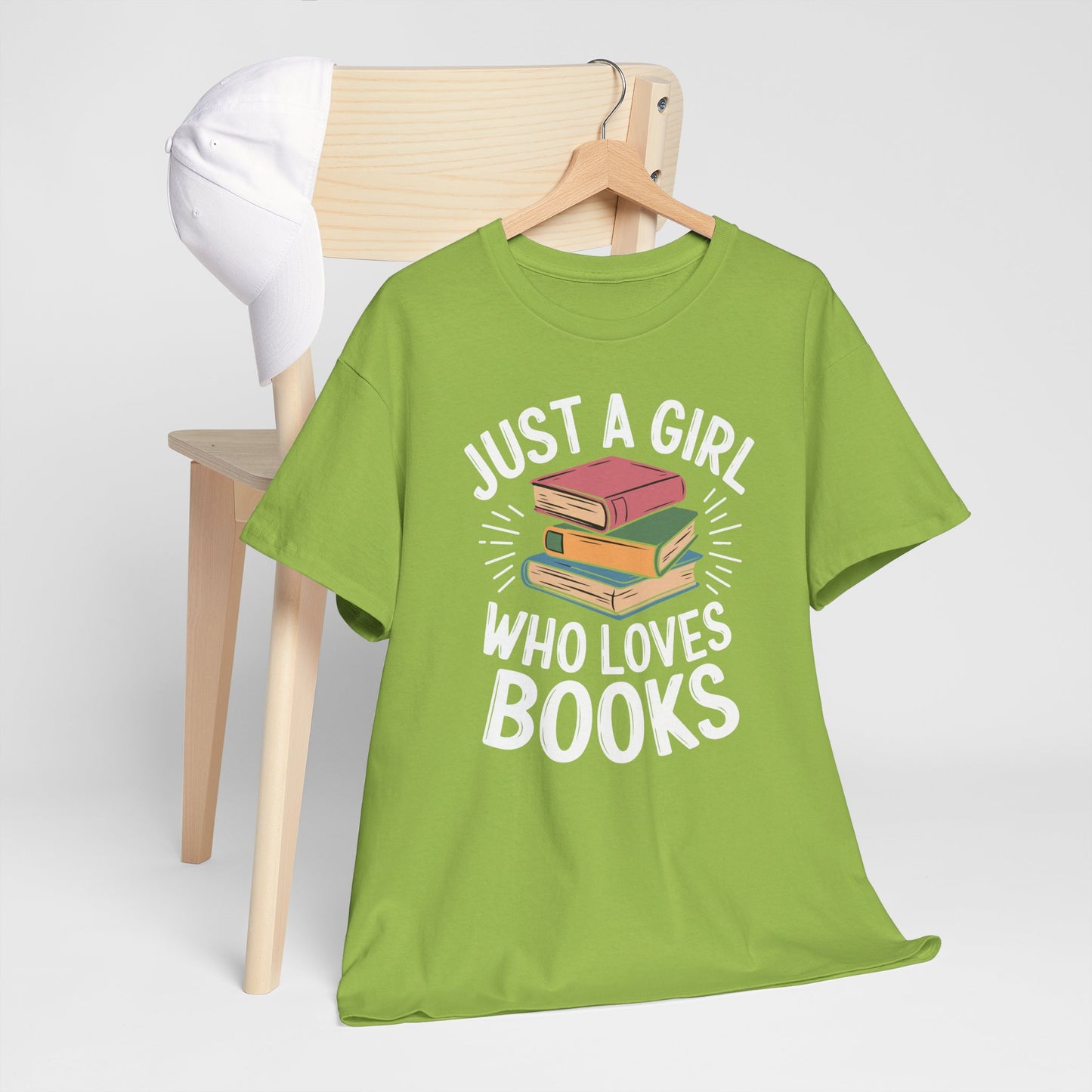 Just a Girl Who Loves Books Unisex Heavy Cotton Tee - S - 5X