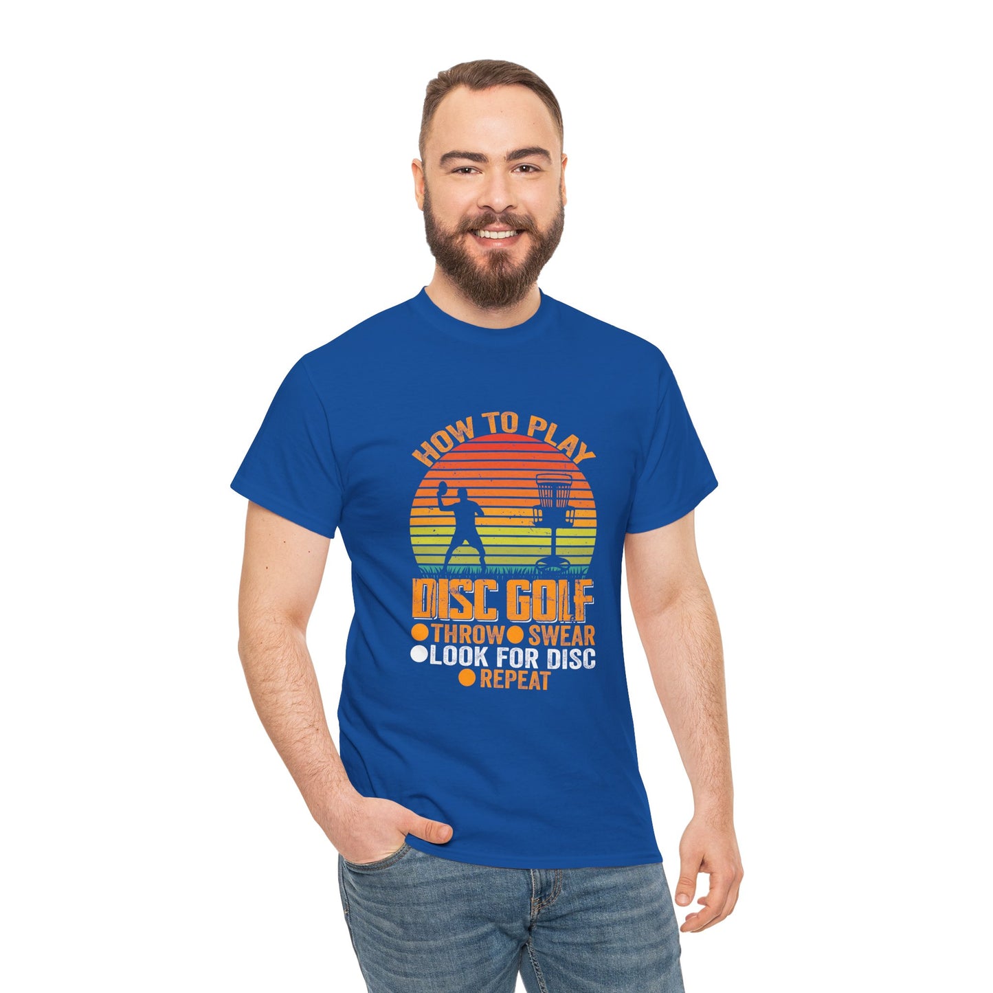 How to Play Disc Golf Unisex Heavy Cotton Tee - sizes S - 5X