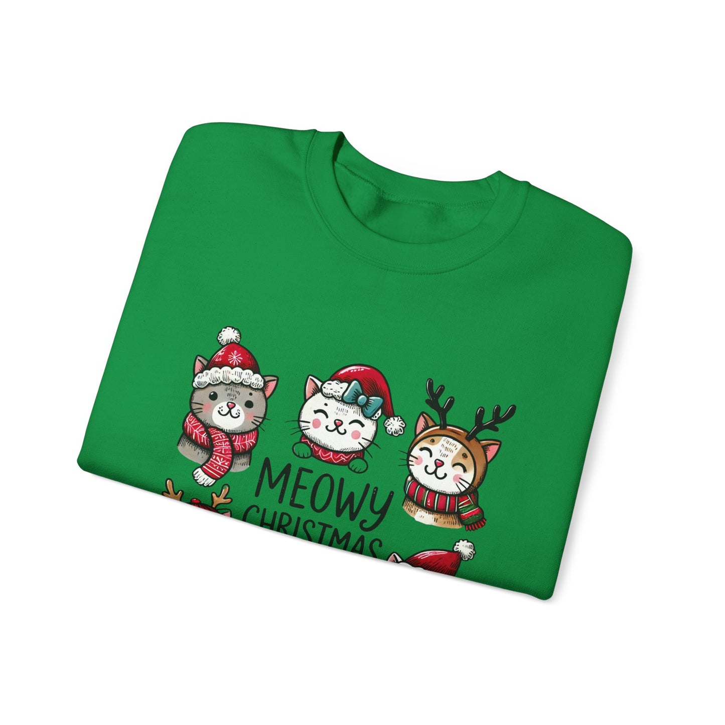 Meowy Christmas Crewneck Sweatshirt - size S - 5X