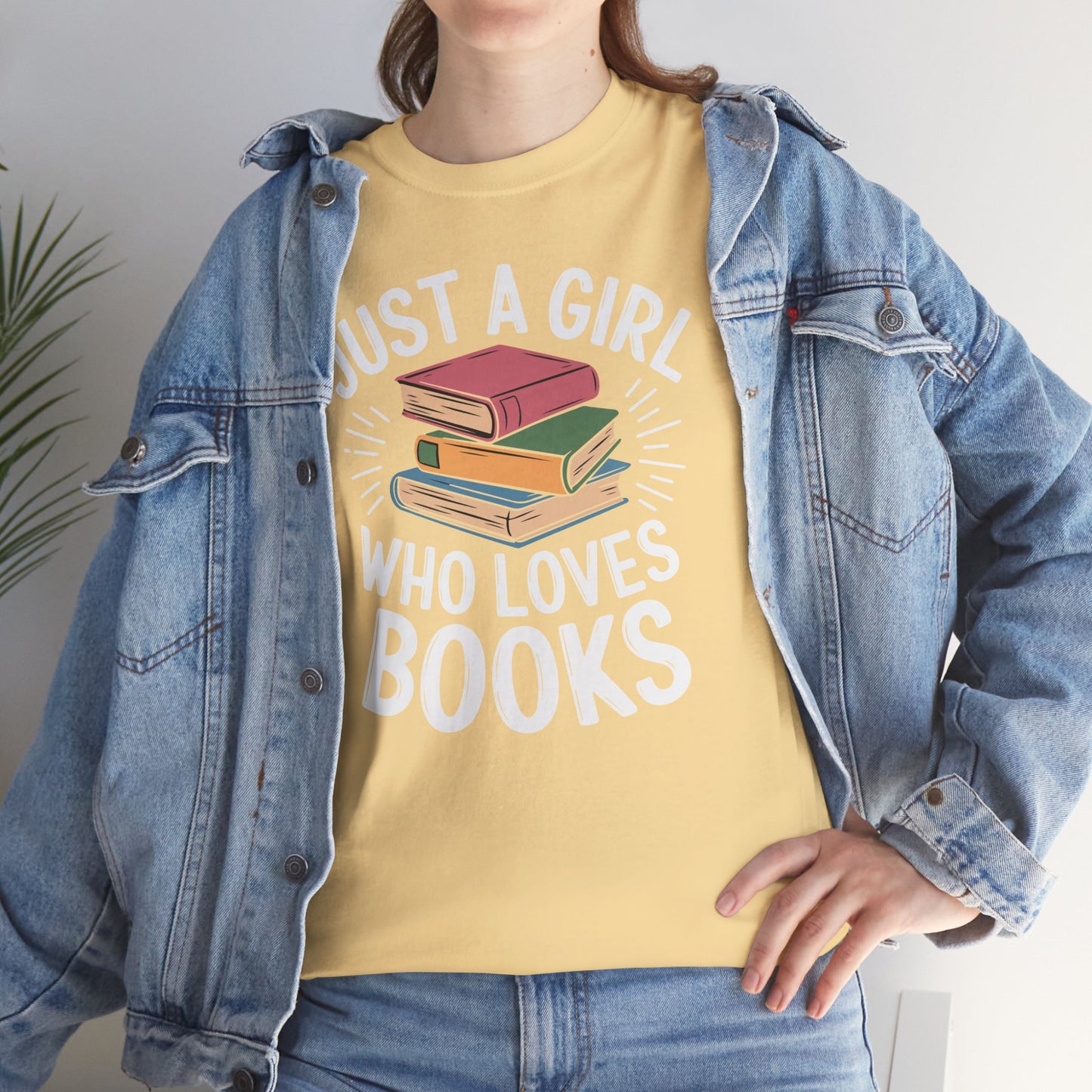 Just a Girl Who Loves Books Unisex Heavy Cotton Tee - S - 5X