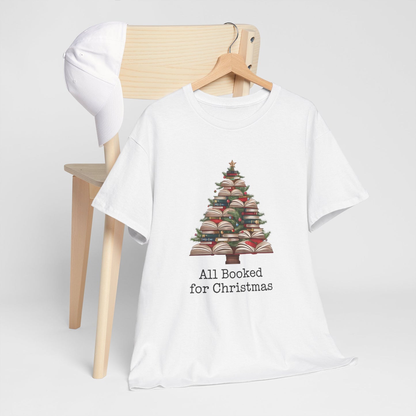 All Booked for Christmas, Book Christmas Tree T-shirt - sizes S - 5X