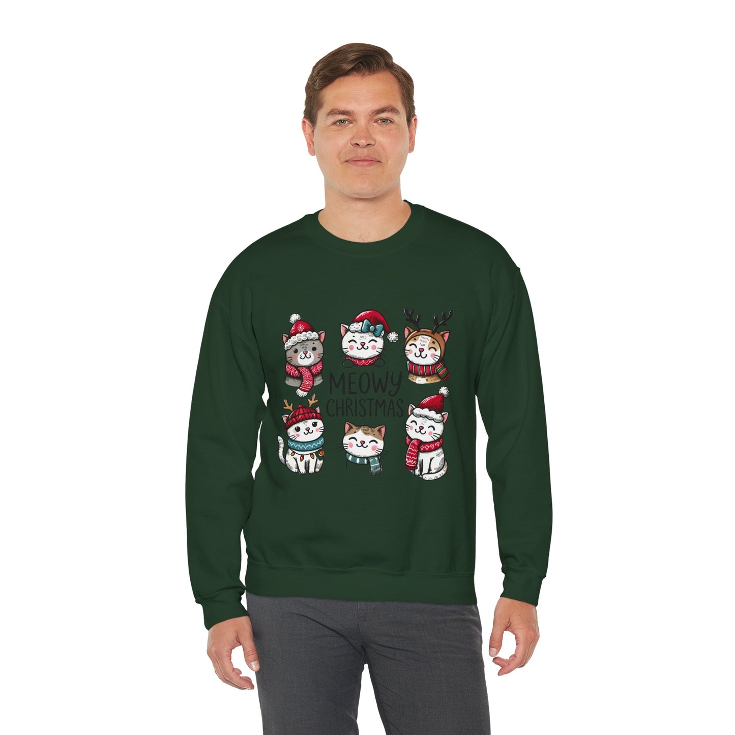 Meowy Christmas Crewneck Sweatshirt - size S - 5X