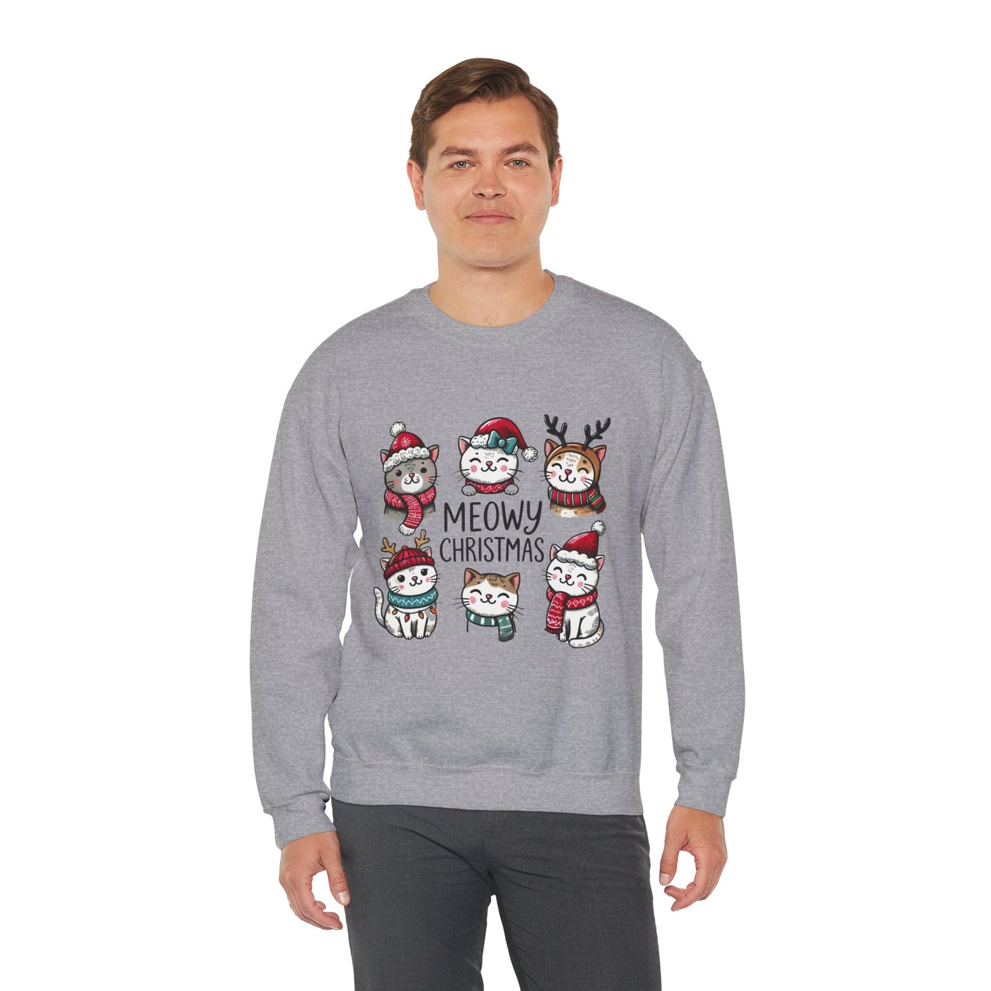 Meowy Christmas Crewneck Sweatshirt - size S - 5X