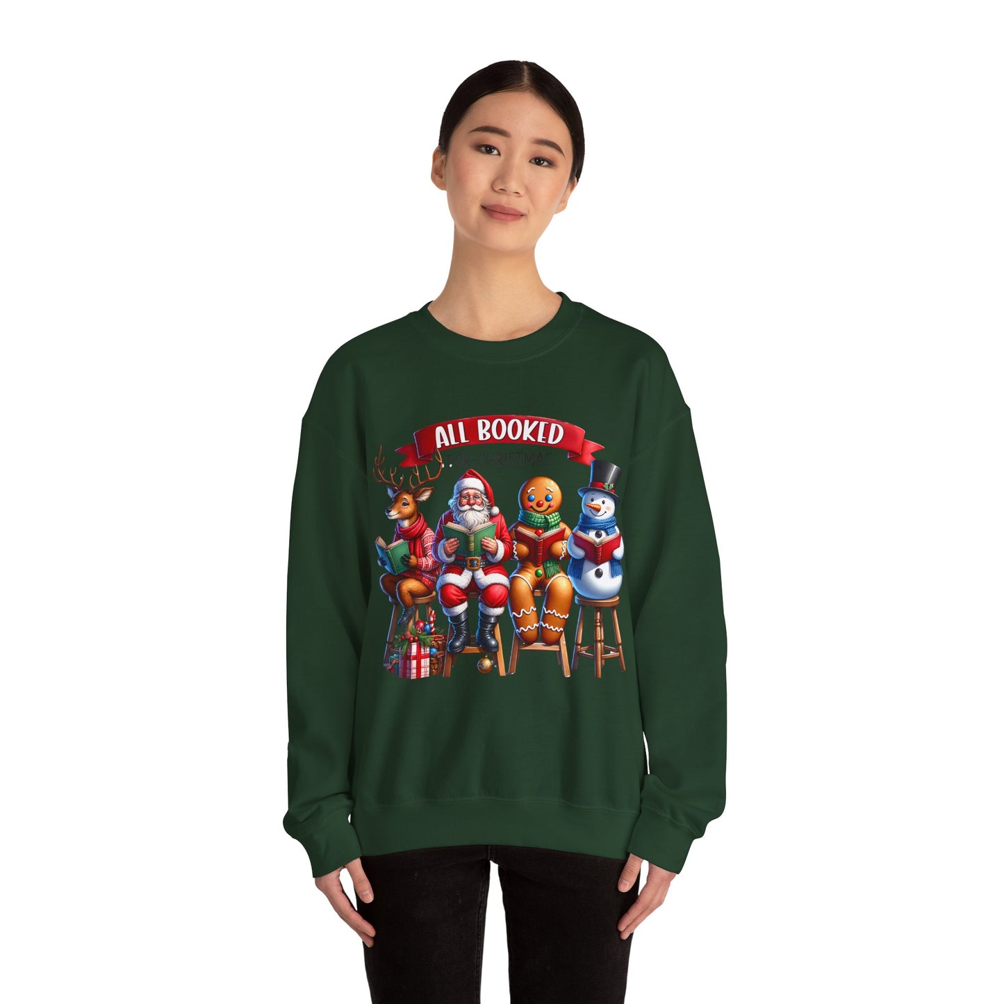 Christmas Bookworm Sweatshirt - Unisex Heavy Blend Crewneck Sweatshirt