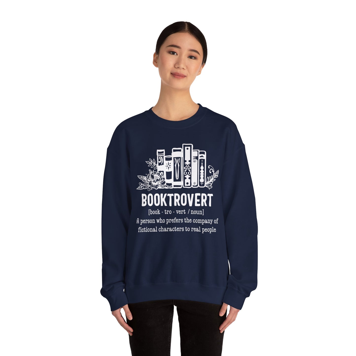 Booktrovert Unisex Heavy Blend Crewneck Sweatshirt - Cozy and Warm Book Lover Gift