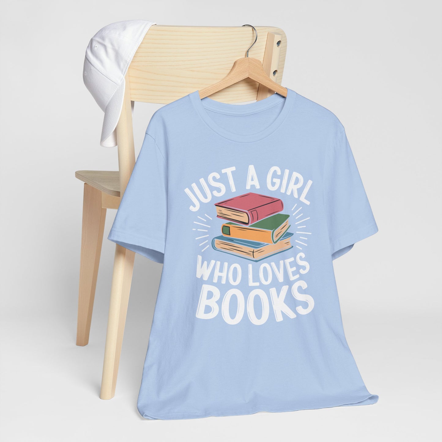 Just a Girl Who Loves Books Unisex Jersey Short Sleeve Tee - S - 3X