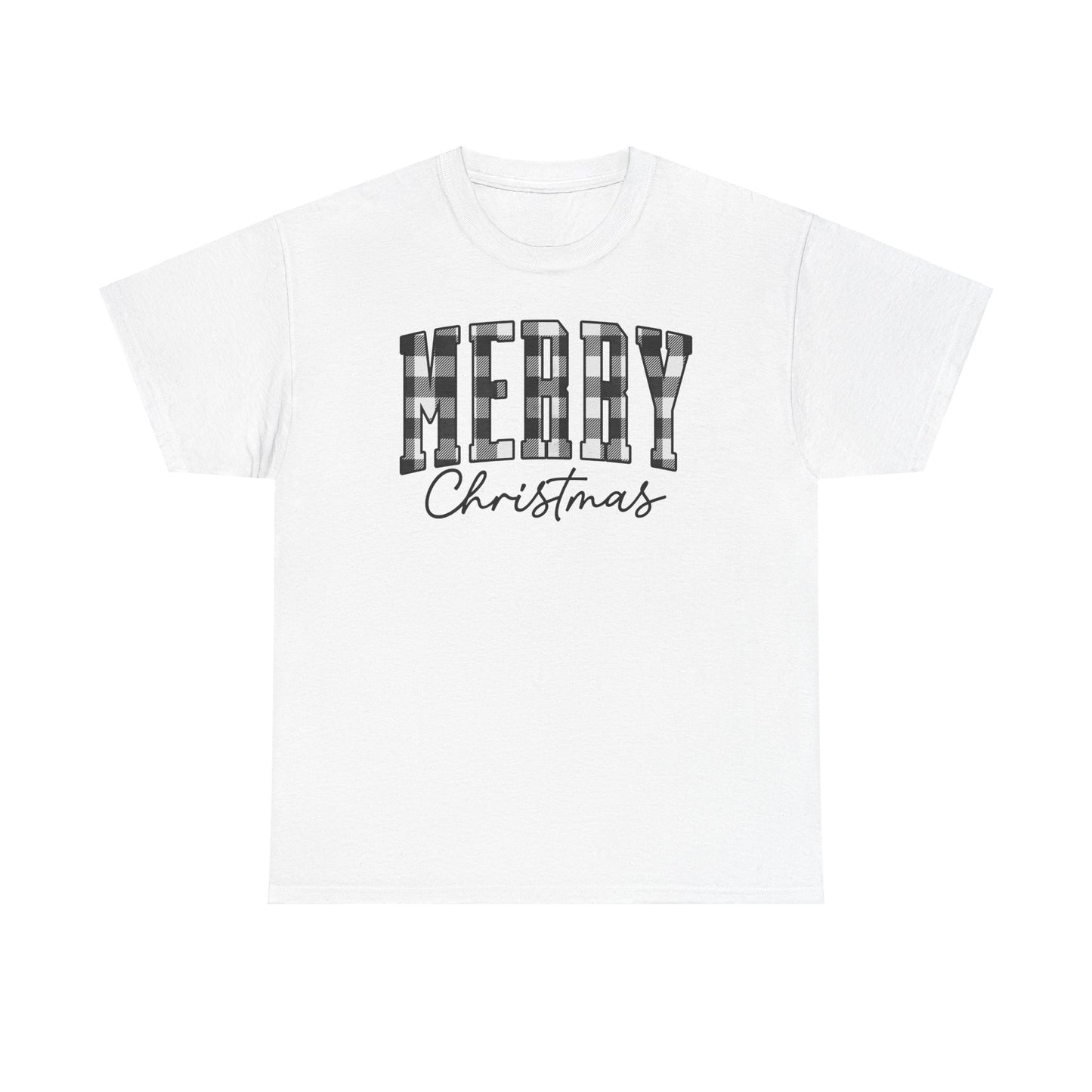 Buffalo Plaid Merry Christmas Unisex Heavy Cotton Tee - sizes S - 5X