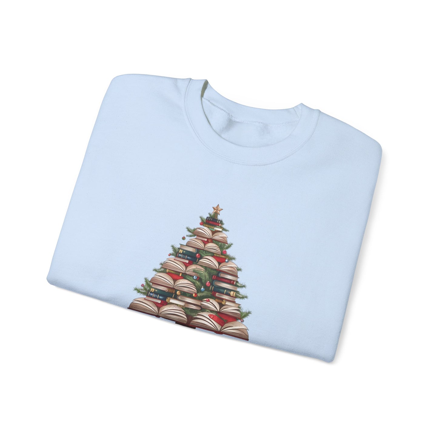 All Booked for Christmas, Book Christmas tree, Unisex Heavy Blend Crewneck Sweatshirt - sizes S - 3X