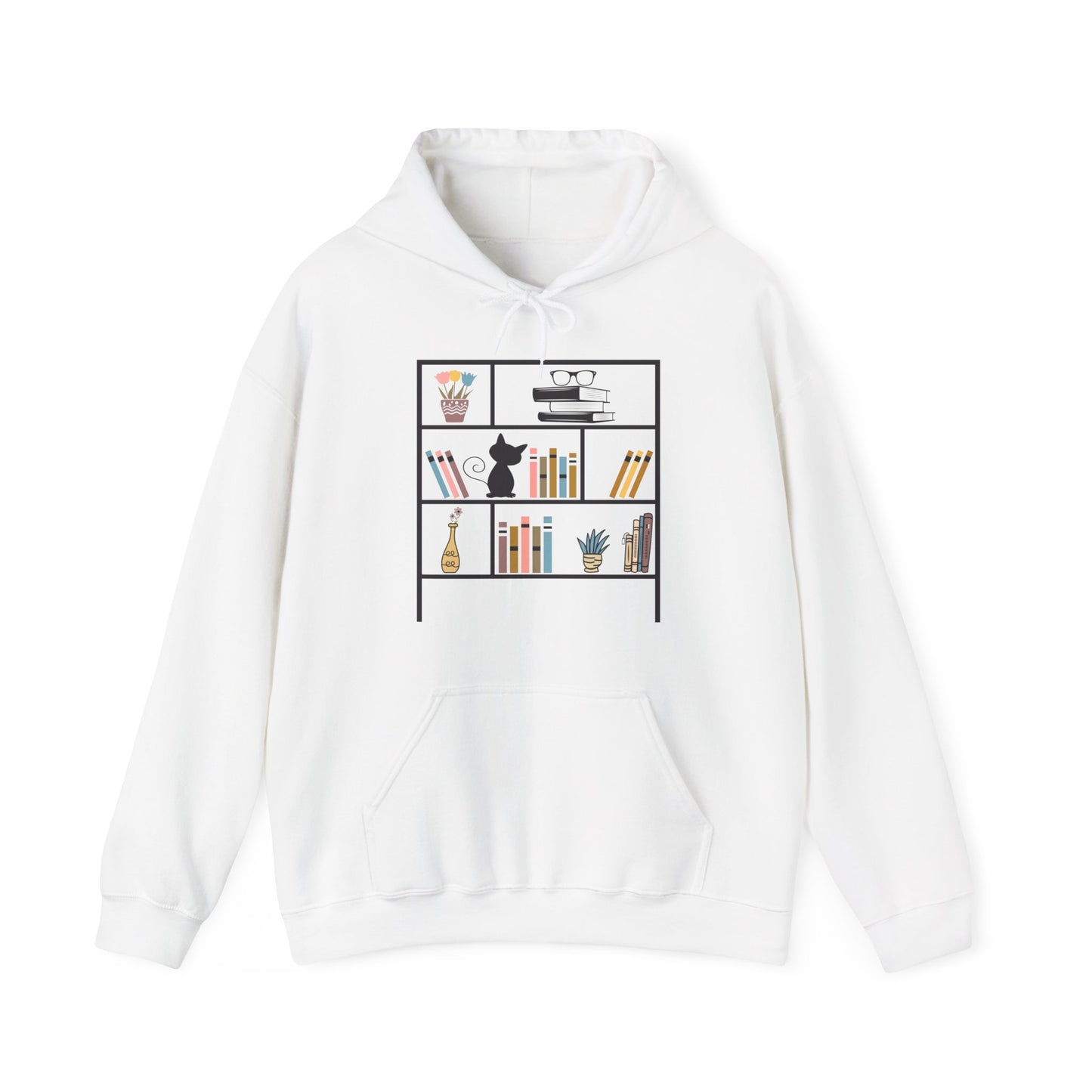 Unisex Heavy Blend™ Hooded Sweatshirt - bookshelf for cat - sizes S - 3X