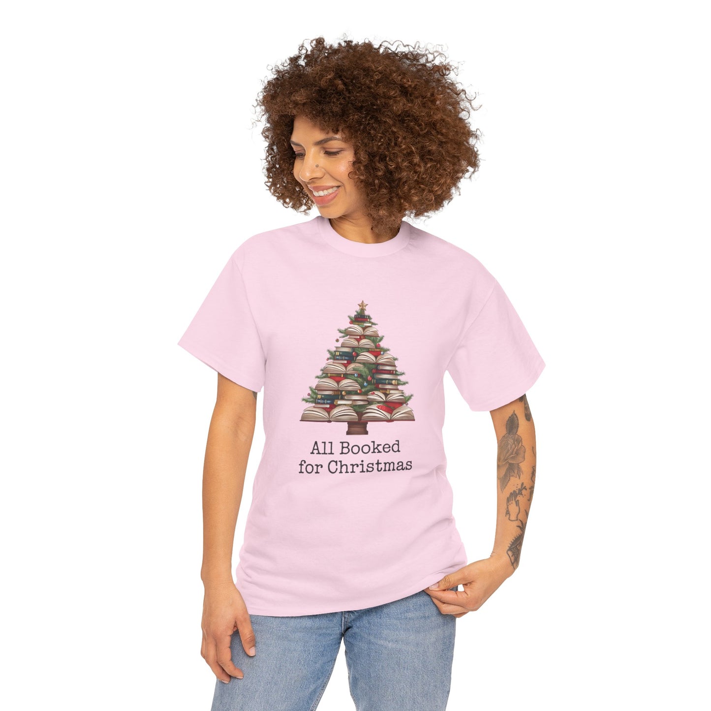 All Booked for Christmas, Book Christmas Tree T-shirt - sizes S - 5X