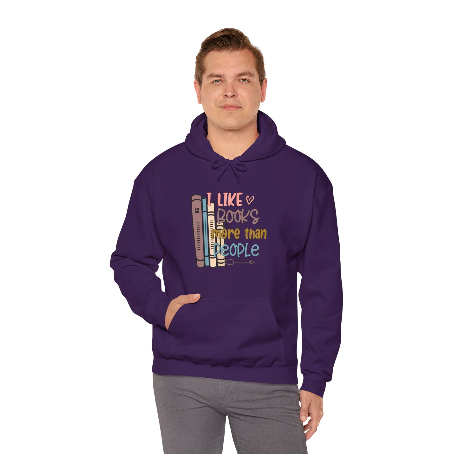 I like books more than people Unisex Heavy Blend™ Hooded Sweatshirt - sizes S - 3X