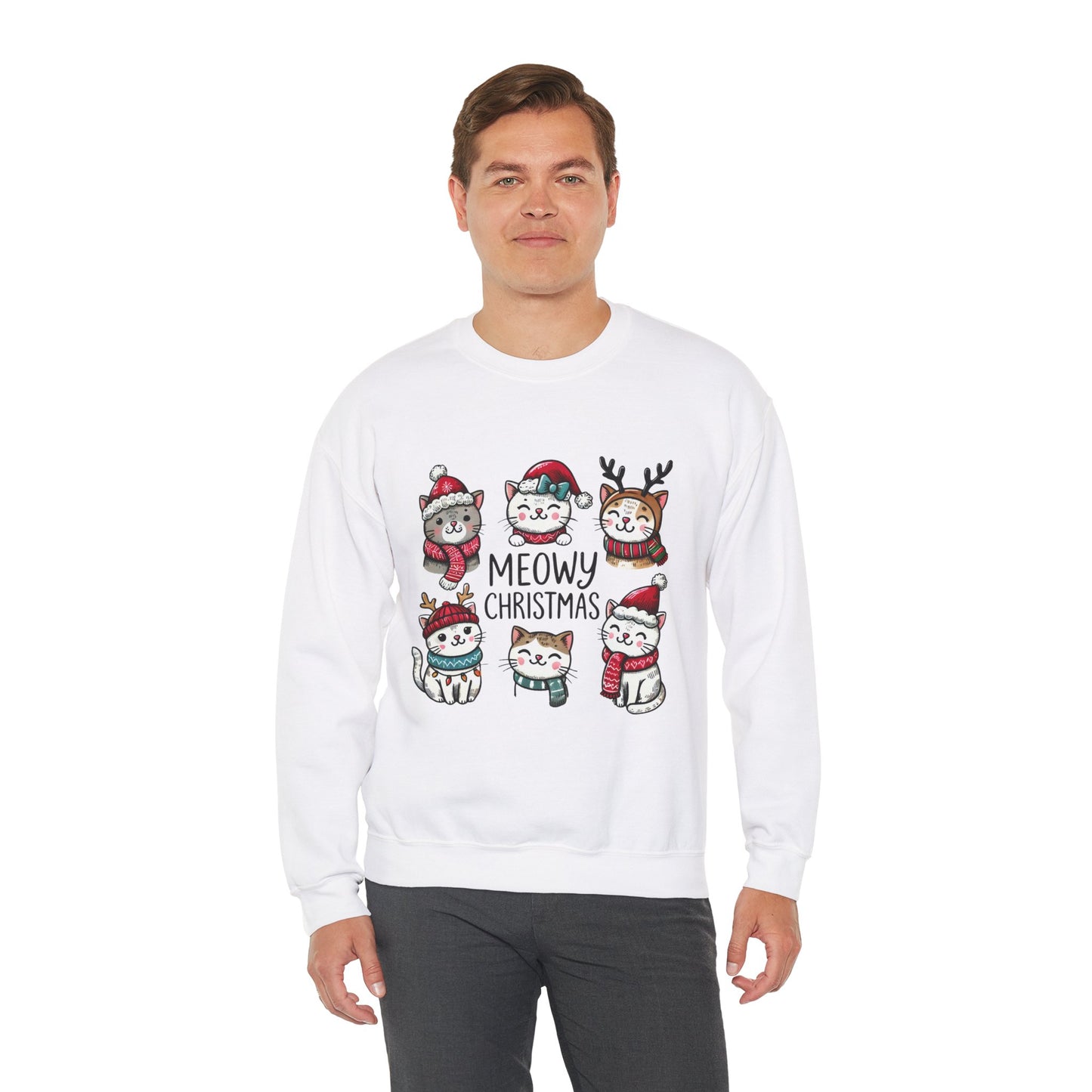 Meowy Christmas Crewneck Sweatshirt - size S - 5X