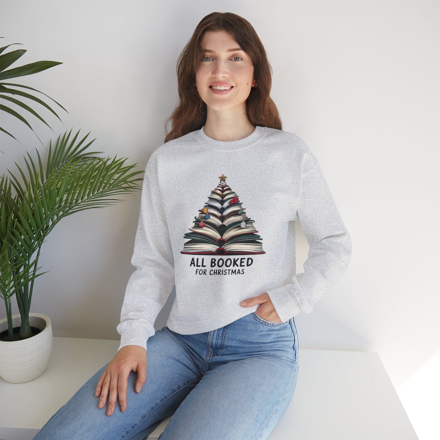 All Booked for Christmas Unisex Heavy Blend™ Crewneck Sweatshirt - sizes S - 3X