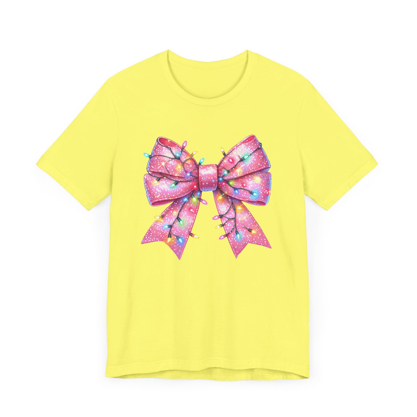 Pink Christmas Bow Unisex Jersey Short Sleeve Tee - sizes S - 3X