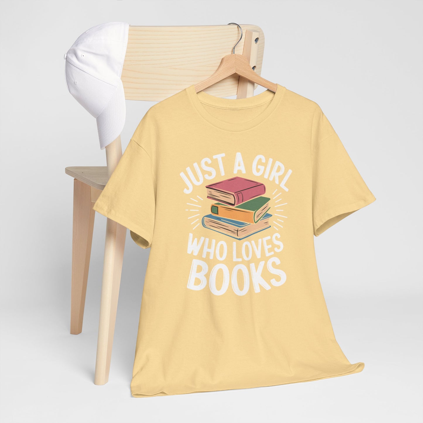 Just a Girl Who Loves Books Unisex Heavy Cotton Tee - S - 5X