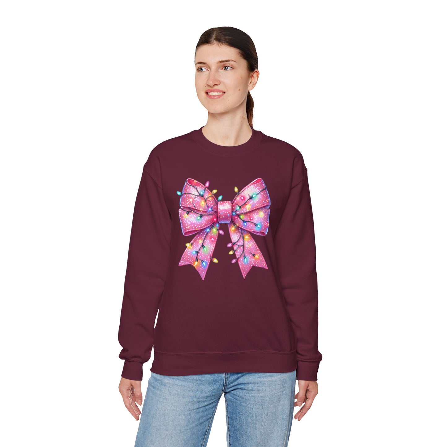 Big Pink Bow Unisex Heavy Blend™ Crewneck Sweatshirt - sizes S - 3X