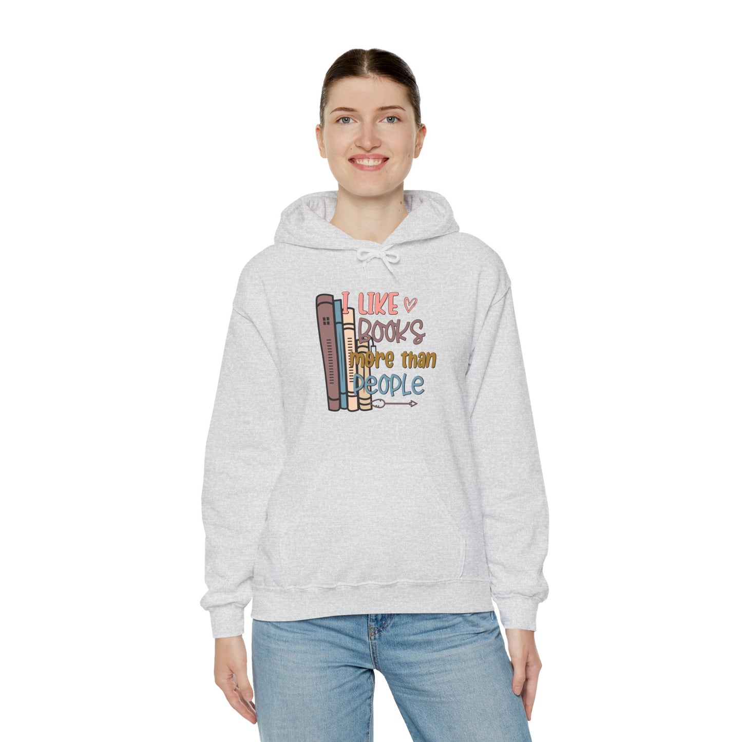 I like books more than people Unisex Heavy Blend™ Hooded Sweatshirt - sizes S - 3X