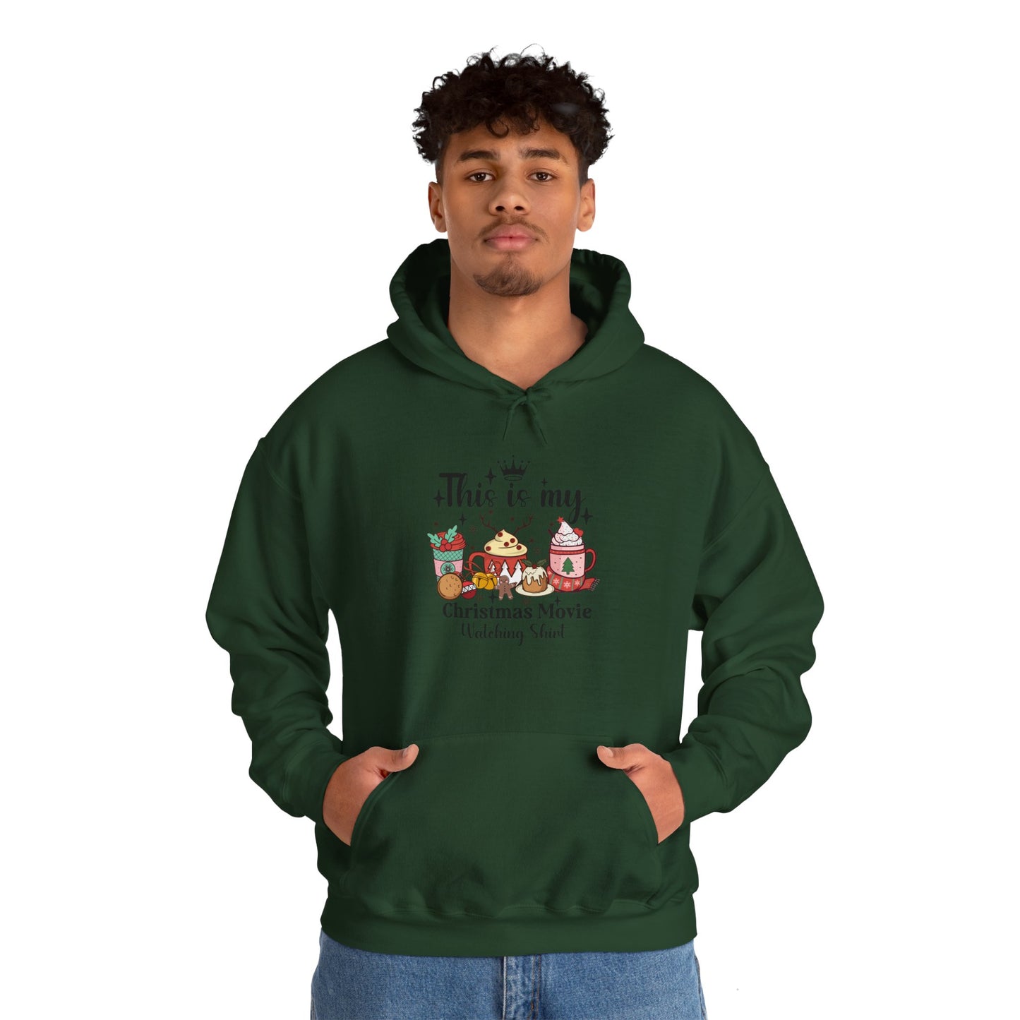 Christmas Movie Watching Heavy Blend Hoodie - cozy, warm, festive sweatshirt