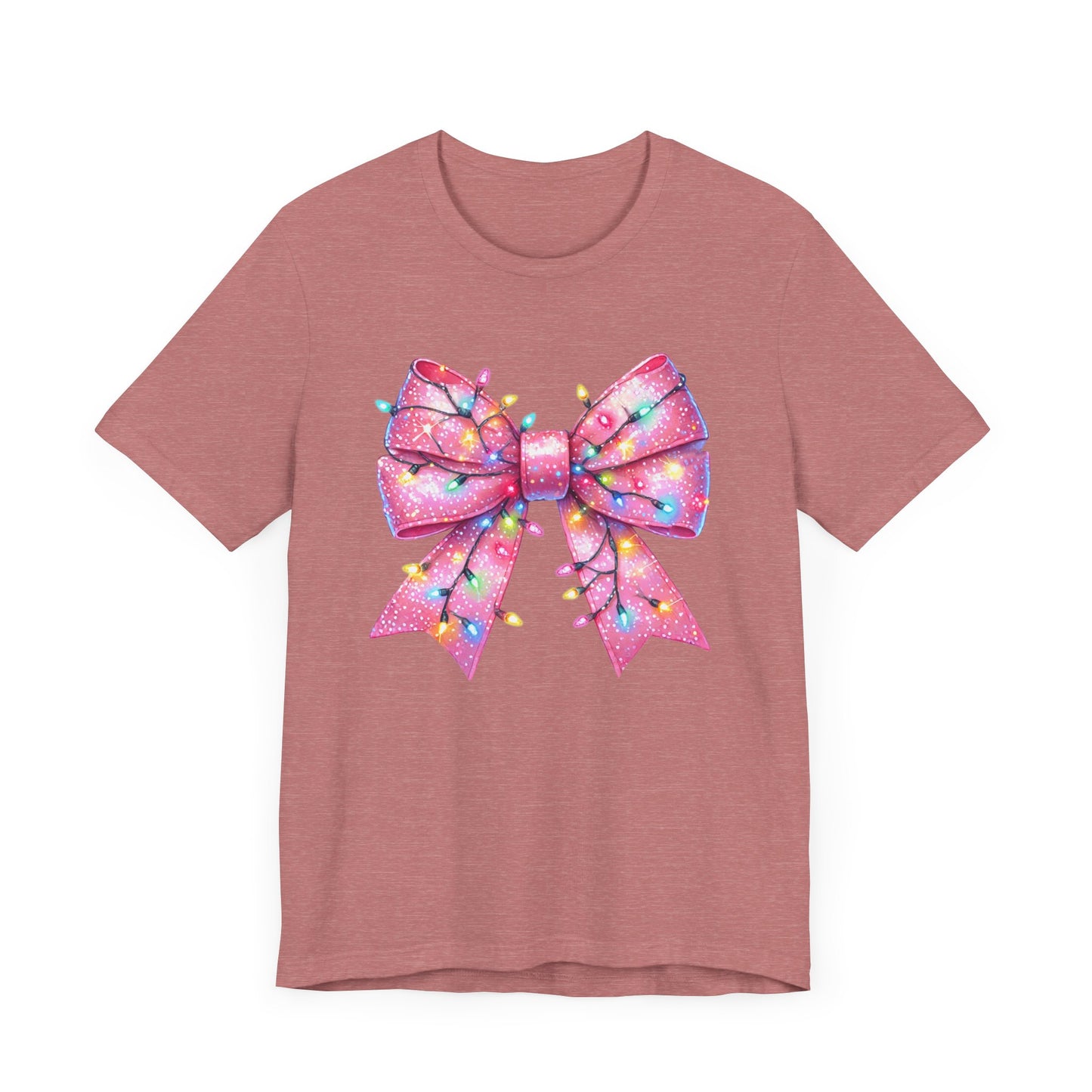 Pink Christmas Bow Unisex Jersey Short Sleeve Tee - sizes S - 3X