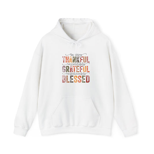 Thankful, Grateful, Blessed, Unisex Heavy Blend Hooded Sweatshirt