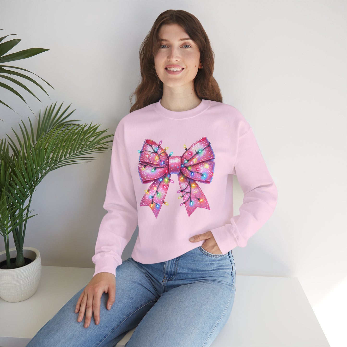 Big Pink Bow Unisex Heavy Blend™ Crewneck Sweatshirt - sizes S - 3X