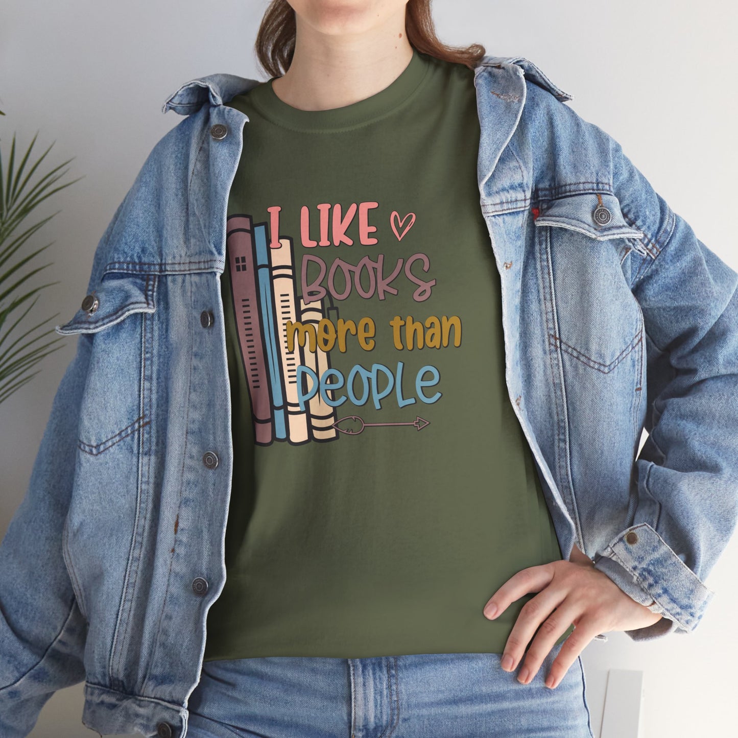 I like books more than people Unisex Heavy Cotton Tee - sizes S - 5X