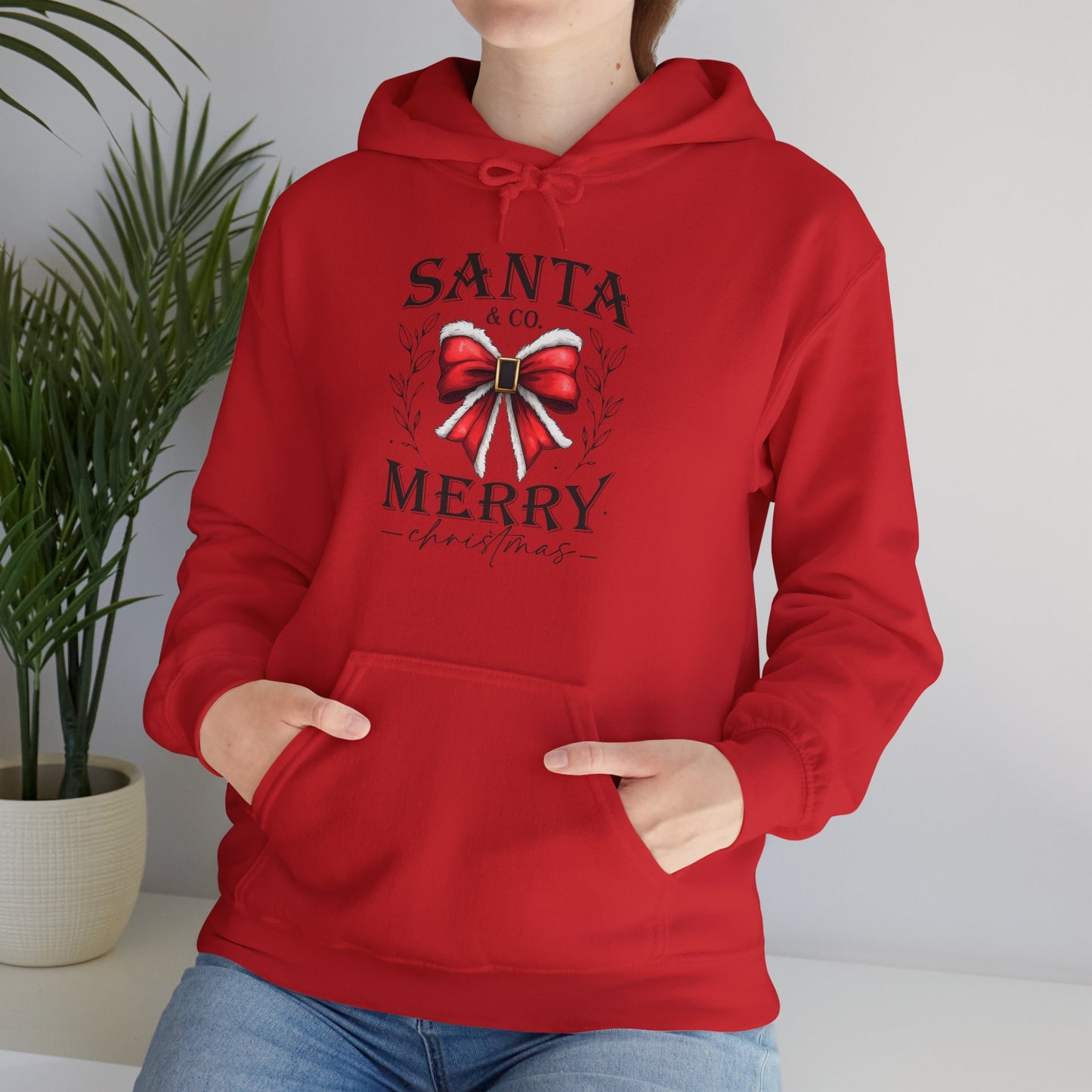 Santa and Co Merrey Christmas bow Unisex Heavy Blend™ Hooded Sweatshirt - sizes S - 5X