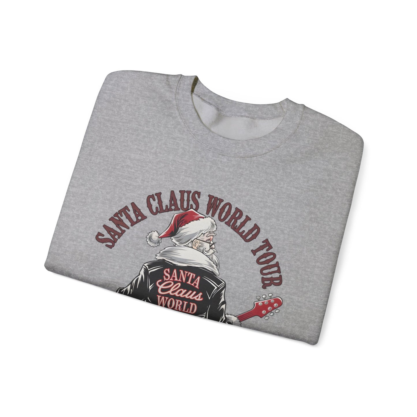 Santa Claus World Tour Crewneck Sweatshirt - Christmas Holiday Festive Funny - Sizes S-5X