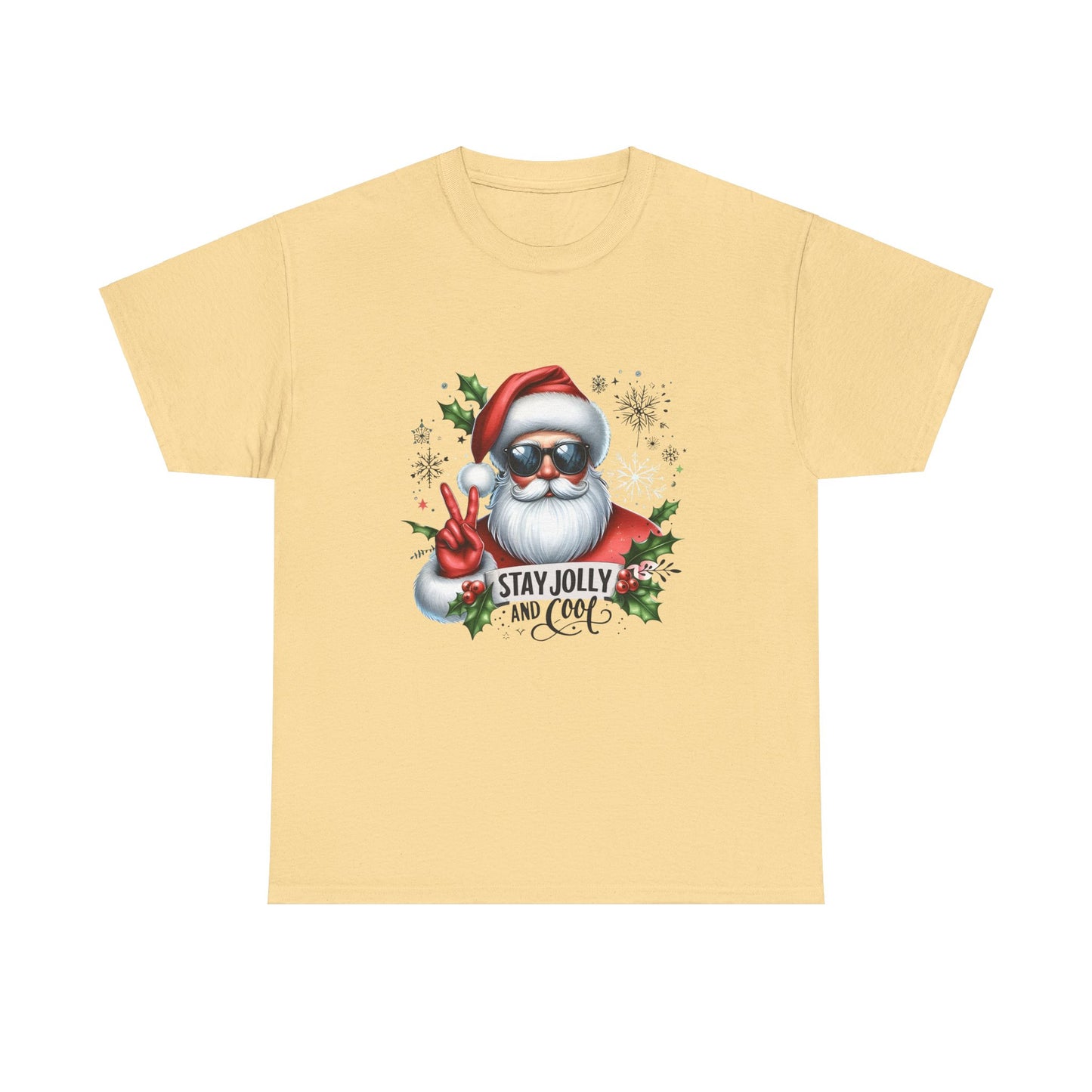 Christmas Tee - Cool Jolly Santa Design - Unisex T-Shirt