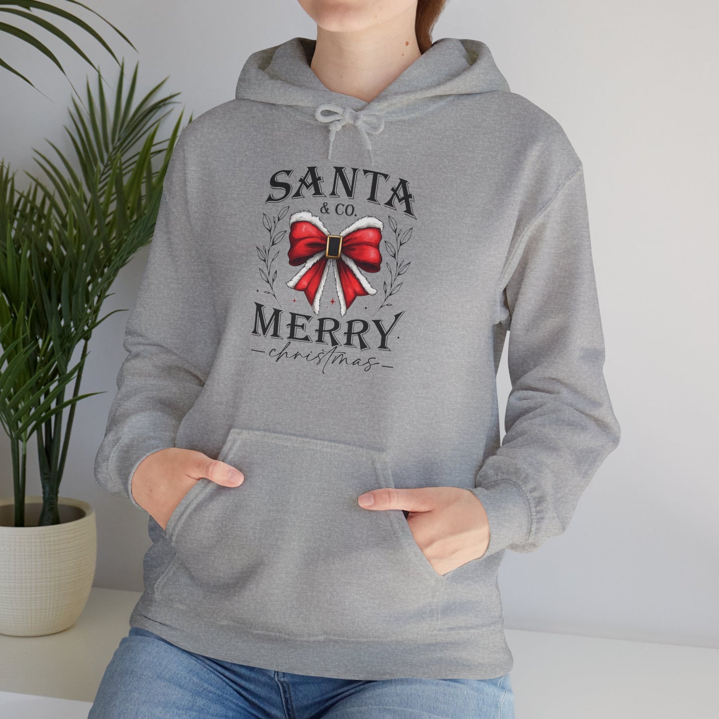 Santa and Co Merrey Christmas bow Unisex Heavy Blend™ Hooded Sweatshirt - sizes S - 5X