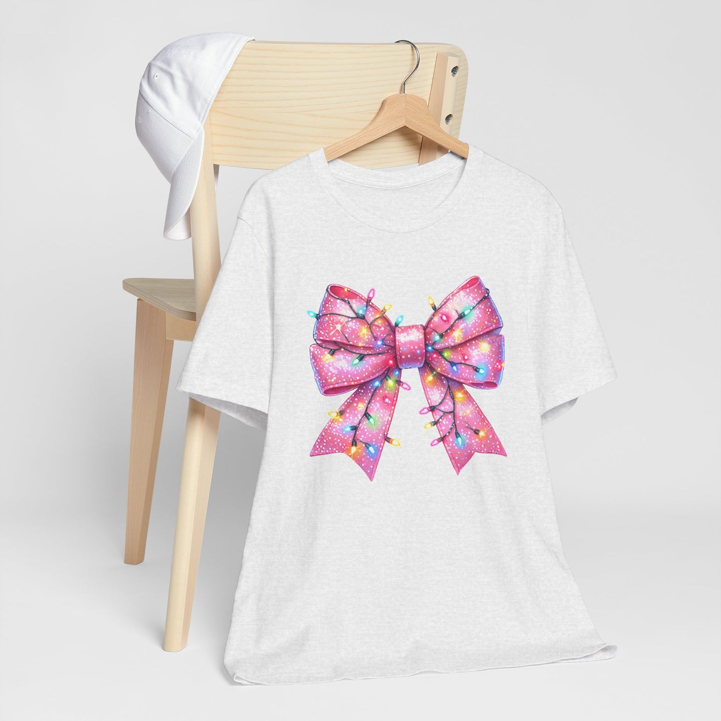 Pink Christmas Bow Unisex Jersey Short Sleeve Tee - sizes S - 3X