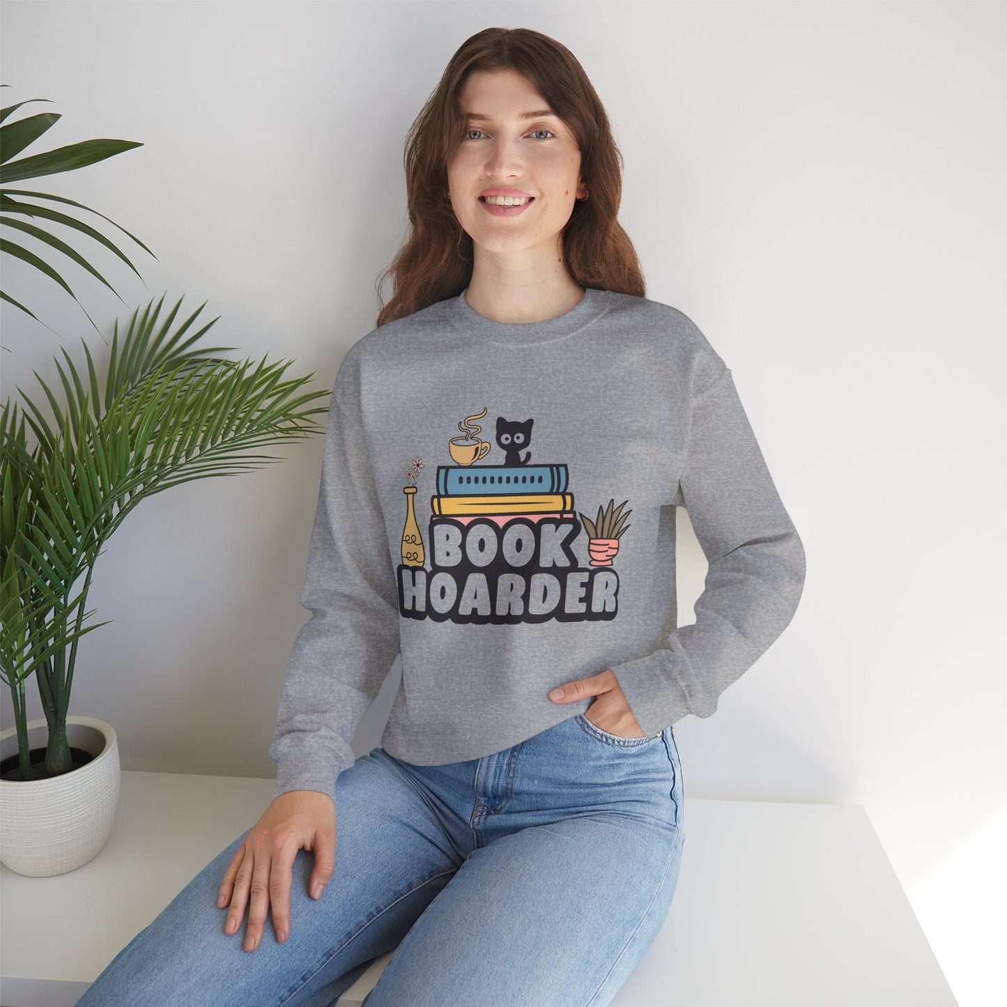 Book Hoarder Unisex Heavy Blend Crewneck Sweatshirt - sizes S-5X