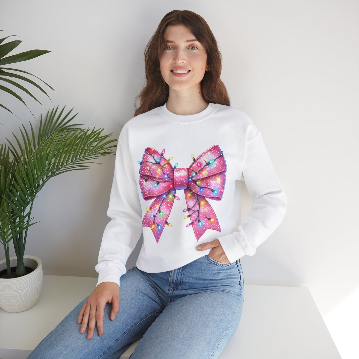 Christmas Bow Unisex Heavy Blend Crewneck Sweatshirt - sizes S - 5X