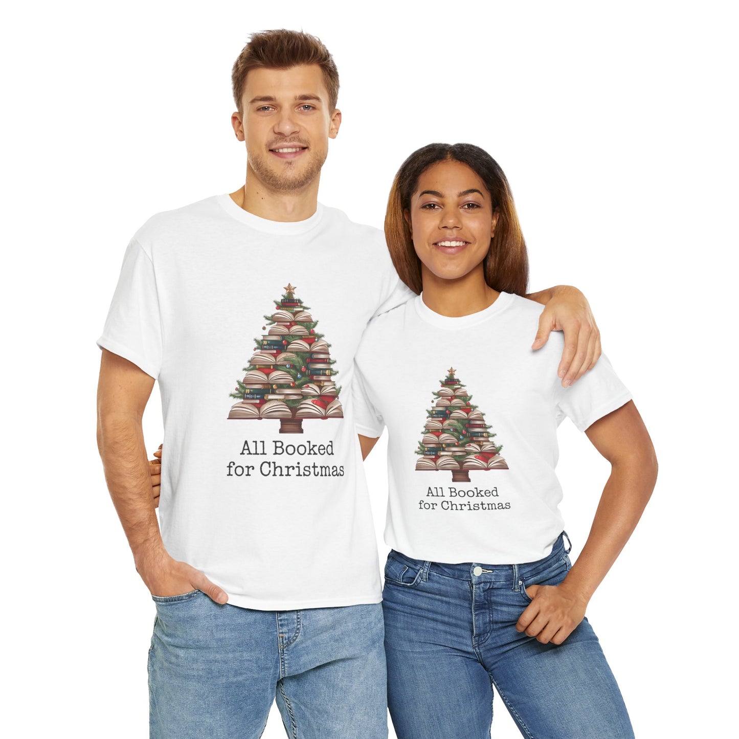 All Booked for Christmas, Book Christmas Tree T-shirt - sizes S - 5X