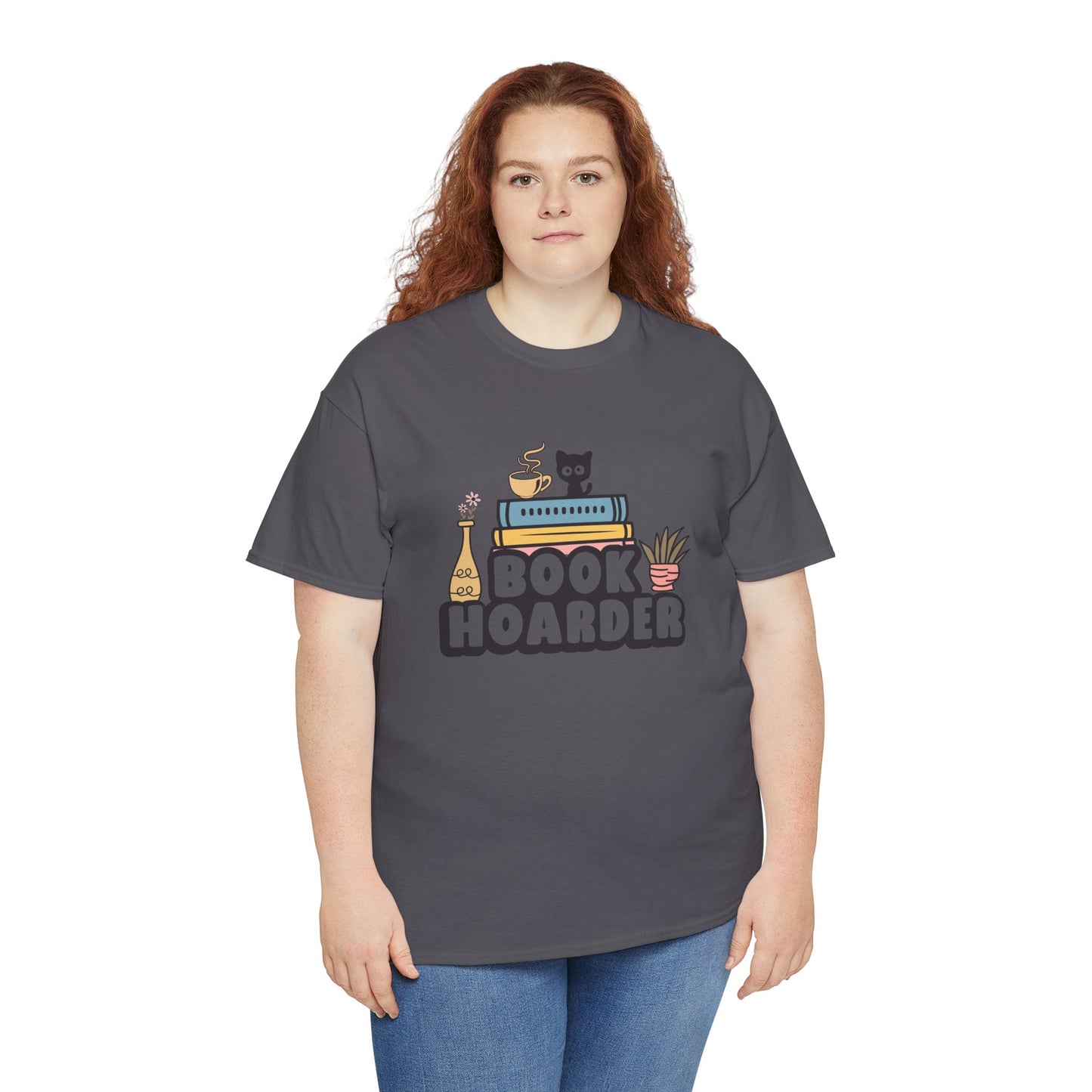 Book Hoarder Unisex Tee - Funny Cat Lover Book Lover Gift - sizes S - 5X