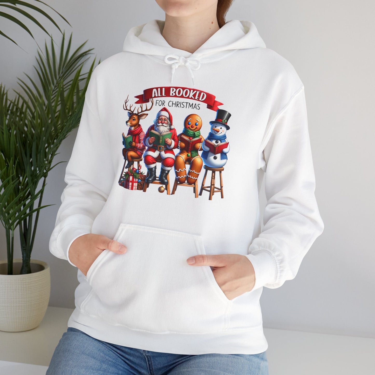 Booked for Christmas Hoodie, Funny and Whimsical Unisex Sweatshirt