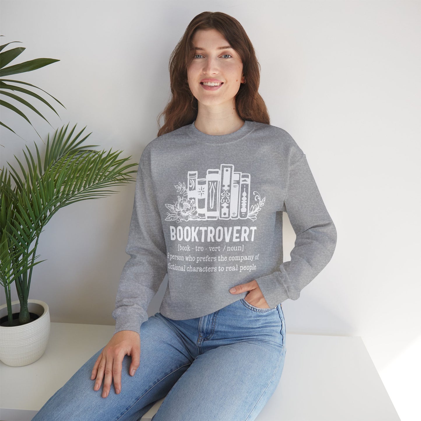 Booktrovert Unisex Heavy Blend Crewneck Sweatshirt - Cozy and Warm Book Lover Gift