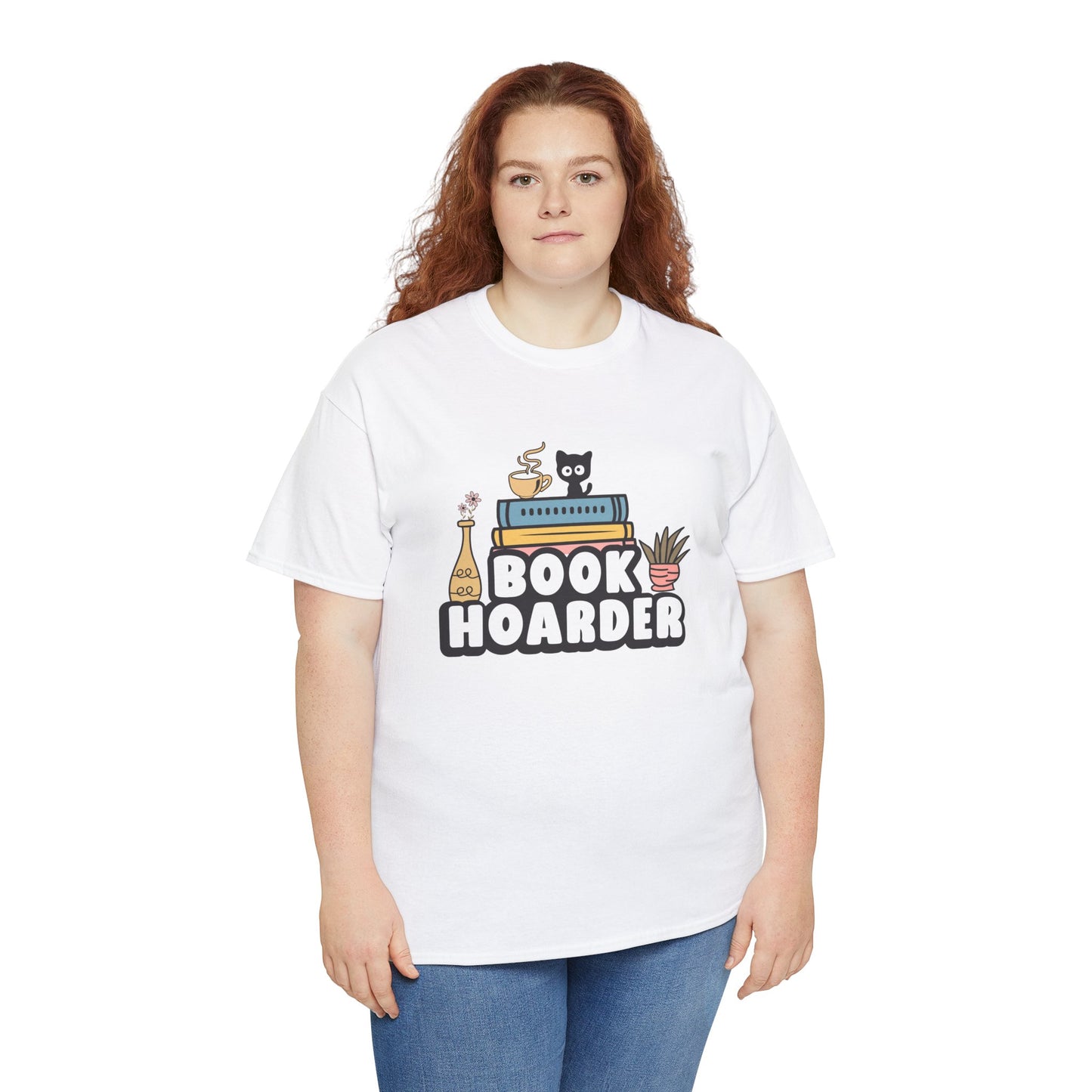 Book Hoarder Unisex Tee - Funny Cat Lover Book Lover Gift - sizes S - 5X