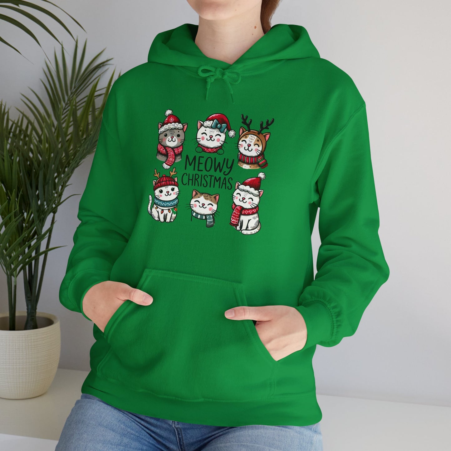 Meowy Christmas Hooded Sweatshirt - sizes S - 5X