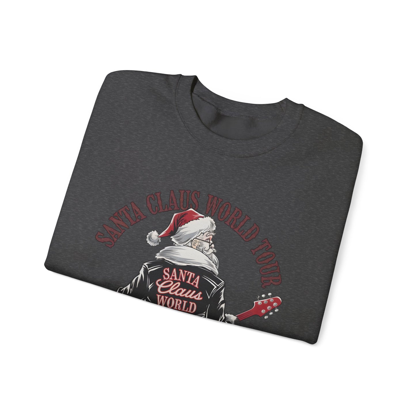 Santa Claus World Tour Crewneck Sweatshirt - Christmas Holiday Festive Funny - Sizes S-5X