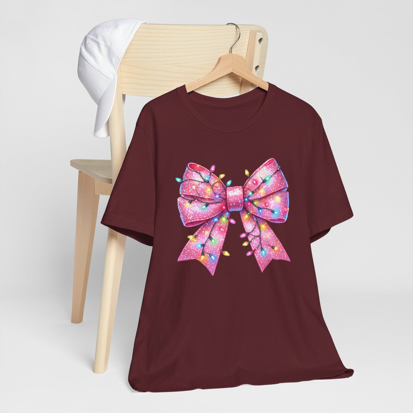 Pink Christmas Bow Unisex Jersey Short Sleeve Tee - sizes S - 3X