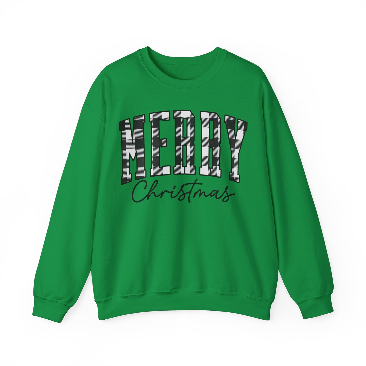 Buffalo Plaid Merry Christmas Unisex Heavy Blend Crewneck Sweatshirt